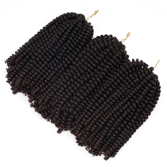 Beyond Beauty Spring Twist Crochet Hair 90strands 8 Inch Fluffy Spring Twists Braiding,Spring Twist Crochet Braids Bomb for Black Women (1B)