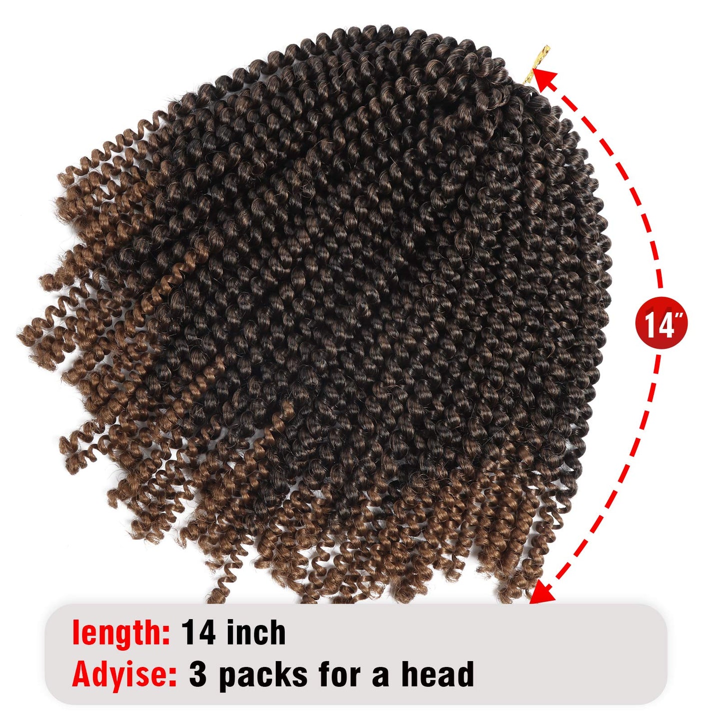 Beyond Beauty Spring Twist Crochet Hair 90strands 8 Inch Fluffy Spring Twists Braiding,Spring Twist Crochet Braids Bomb for Black Women (1B)
