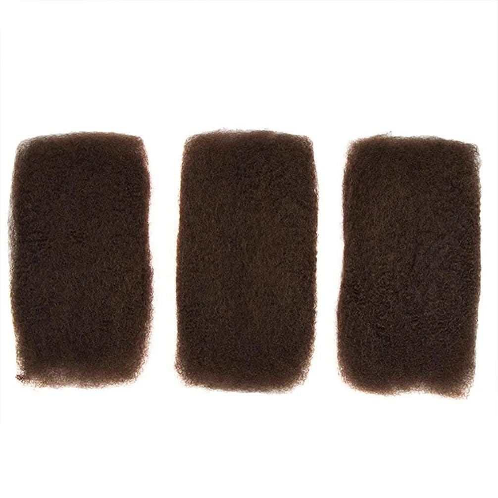 QVR Afro Kinkys Bulk Human Hair for Dreadlock Extensions Repair Locs 150 Gram, Dark Brown 14inches Mini Spring Twist Braiding Afro Kinky Human Hair for LocKs