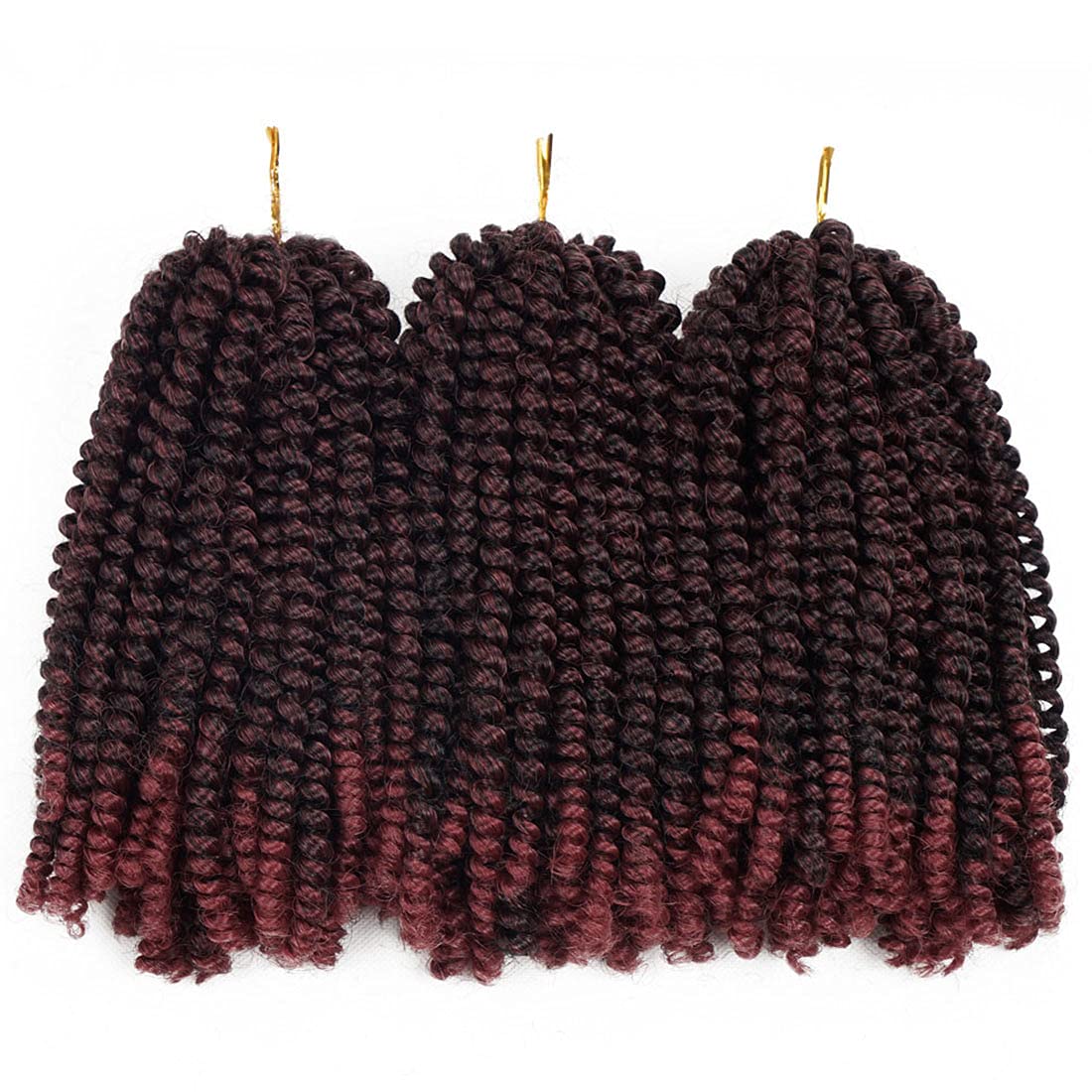 Beyond Beauty Spring Twist Crochet Hair 90strands 8 Inch Fluffy Spring Twists Braiding,Spring Twist Crochet Braids Bomb for Black Women (1B)