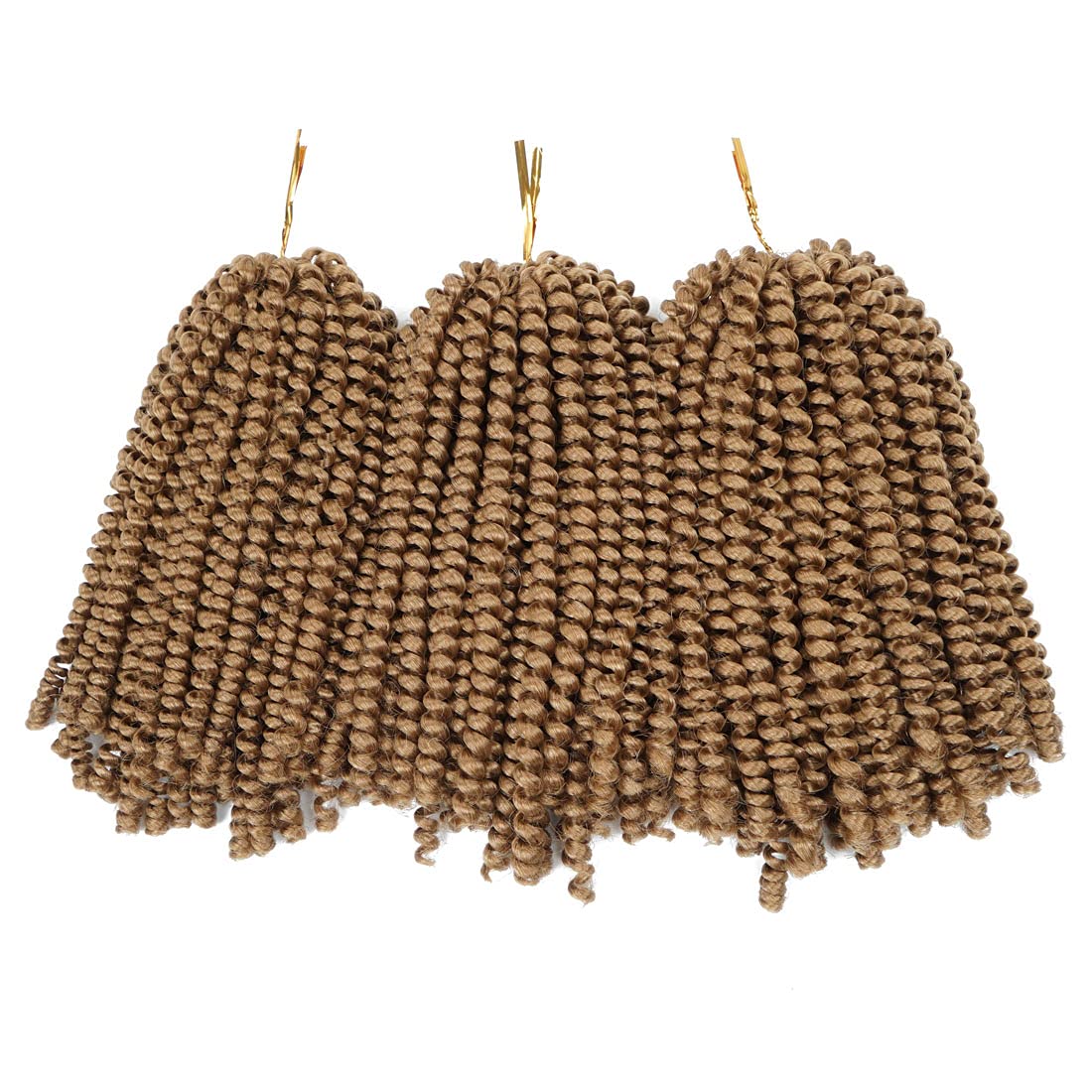 Beyond Beauty Spring Twist Crochet Hair 90strands 8 Inch Fluffy Spring Twists Braiding,Spring Twist Crochet Braids Bomb for Black Women (1B)