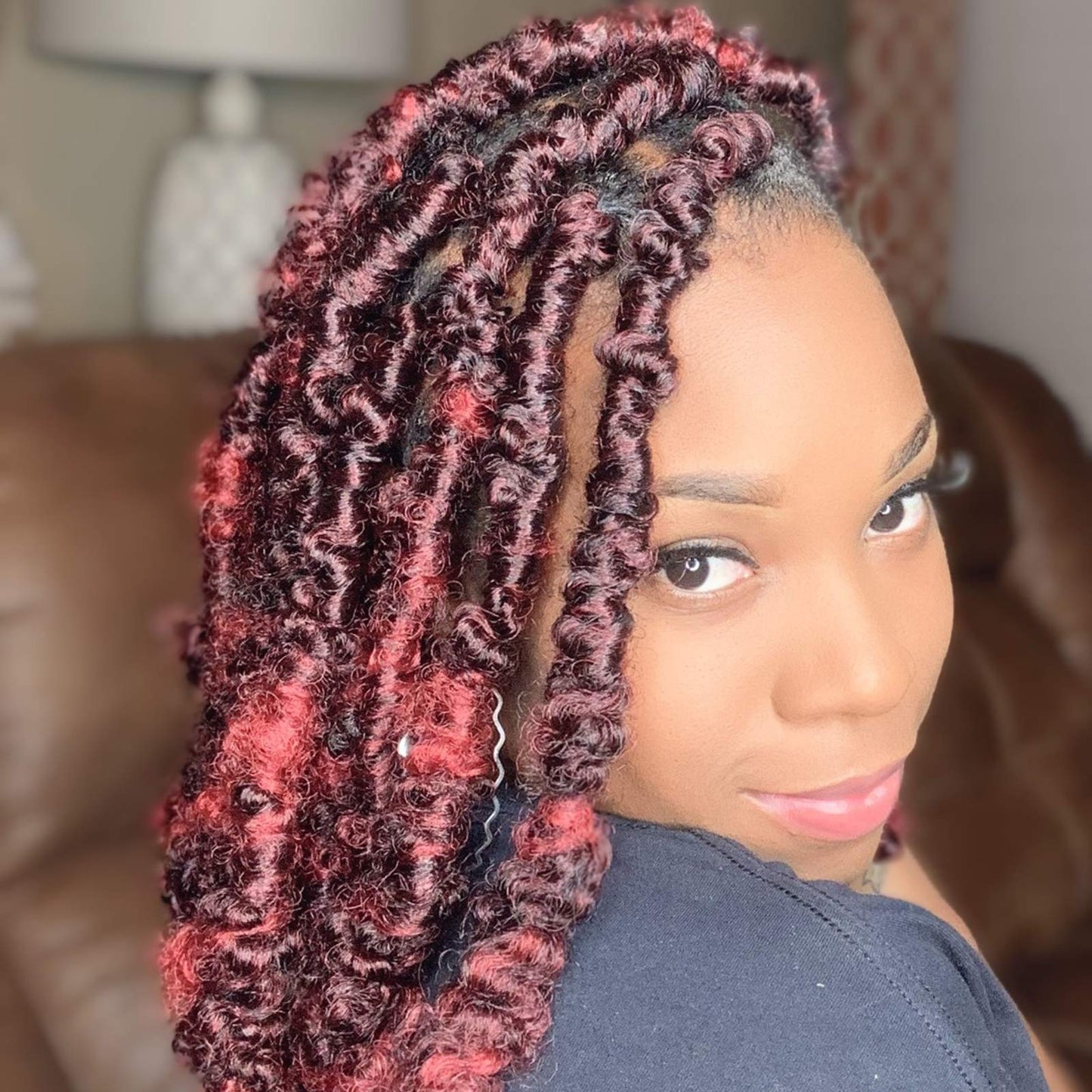 Beyond Beauty Spring Twist Crochet Hair 90strands 8 Inch Fluffy Spring Twists Braiding,Spring Twist Crochet Braids Bomb for Black Women (1B)