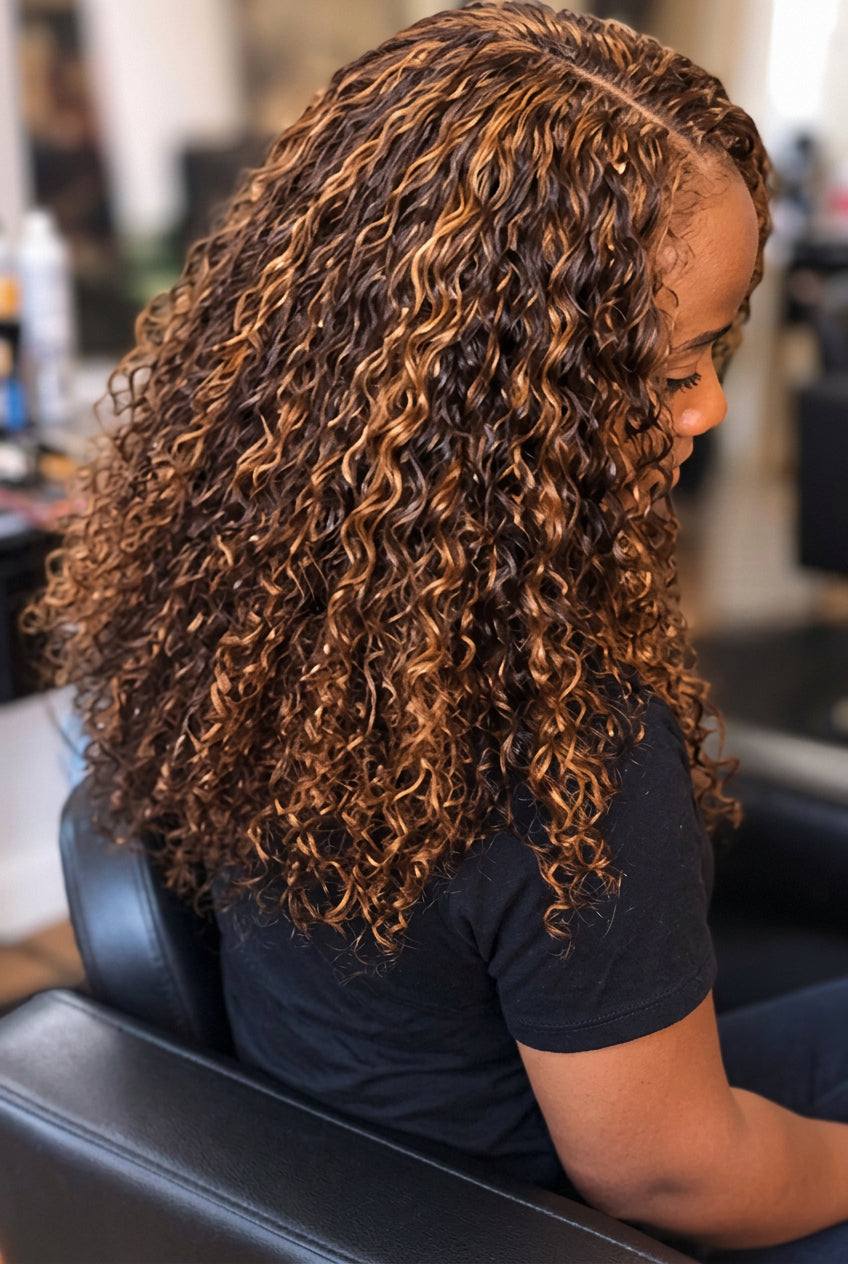 Full sew- in No closure No leave out No glue -Curly hair