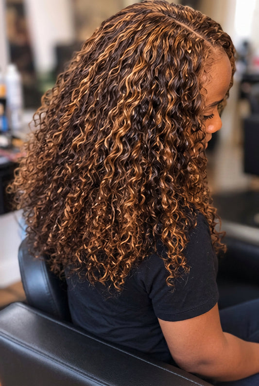 Full sew- in No closure No leave out No glue -Curly hair